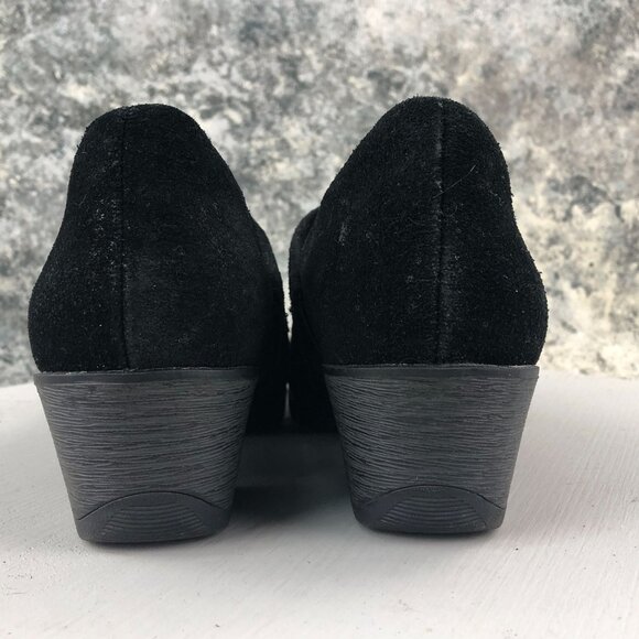 EARTH ORIGINS Women's 6.5W Opal WIDE Black Suede Ankle Bootie Slip On Shoes - Picture 4 of 13